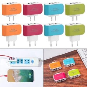 Phone European Plug Charger 3 USB Ports Multi Power Adapter Travel Charger - Photo 1 sur 14