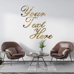 Custom Gold Mirror Wall Letters-Personalized ACM Reflective Sign - Picture 1 of 9