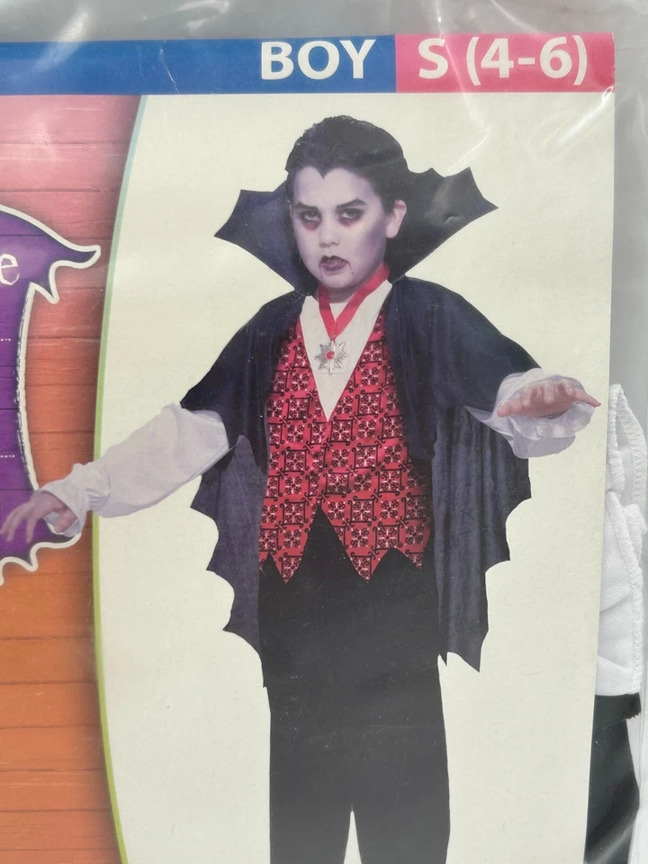 Disfraz de vampiro de Halloween conde Drácula niño pequeño (4-6) Foto 1 de 3