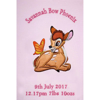 Bambi Personalised & Applique Super Soft Fleece Baby Blanket - Image 1 of 3