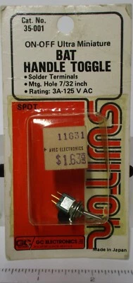 Interruptor de palanca BAT miniatura GC Electronics MIYAMA MS-241.244 SPDT ENCENDIDO-ON 35-001 Foto 1 de 3