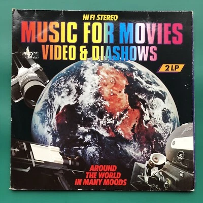 AROUND THE WORLD IN MANY MOODS (Movies Video Dia-Shows) 2x LP Library Effects FX - Image 1 of 4