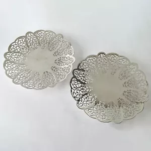 Vintage Paramount Rosepoint Luke Pair 2 Silverplate Sweet Food Serving Dish/Tray - Picture 1 of 6