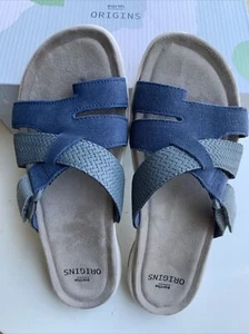 Earth Origins Damen-Sandale blau bunt Wildleder Samara breit Größe US 7W NEU - Bild 1 von 6