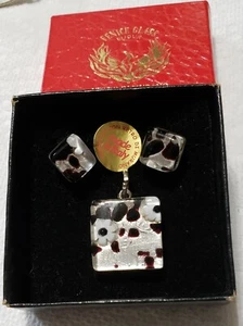 De colección Disfraz Vidrio de Murano Fénix Vidrio Buoux Lámina Pendientes y Colgante - Imagen 1 de 5