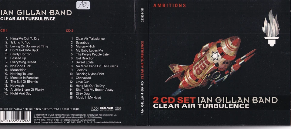 Ian Gillan Band – Clear Air Turbulence 2xCD Ambitions, 24 Bit 96 kHz near mint - Bild 1 von 1