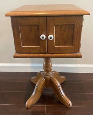 Cabinet Side Table Heirloom Maple With 2 Doors 24” Tall x 14” Wide Beautiful - Image 1 of 4
