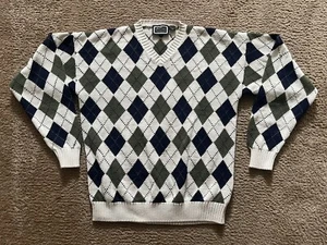 Britches of Georgetown Multicolor Diamond Print Mens XL Crew Sweater - Picture 1 of 11