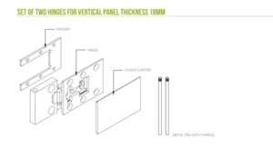 16 pairs. Stock of pivoting hinges, HP135.003.008 brown set for vertical panel - Picture 1 of 8