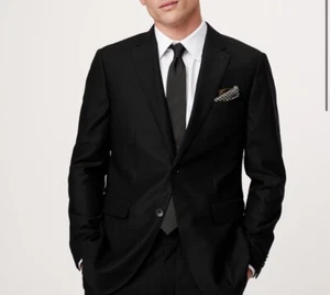 DEFECT BANANA REPUBLIC Signature Italian Hopsack Suit Jacket 38 S | Black 809131 - Picture 1 of 4