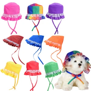 Pet Small Dog Mesh Lace Dress Princess Tutu Skirt Sun Hat Puppy Dog Cat Clothes - Picture 1 of 28