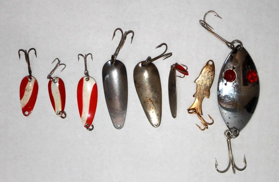 Lote Vintage de 8 Colheres de Pesca Iscas DARDEVLY, GYPSY KING, HOFSCHNEIDER - Imagem 1 de 4