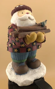 DEBBIE MUMM SANTA WOODSMAN STOCKING HANGER [93033] - Picture 1 of 7