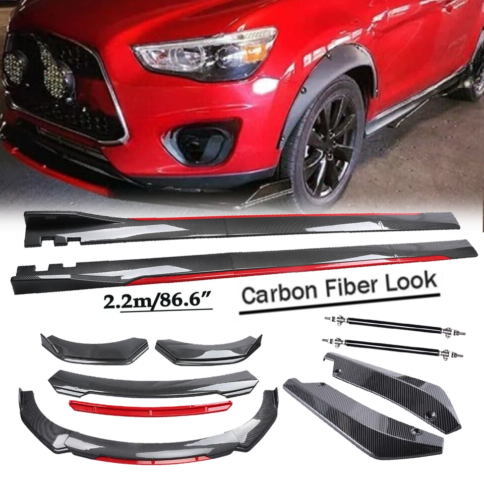 For Mitsubishi Outlander  Front Bumper Rear Lip Spoiler/ Body Kit+Side Skirt A+ Foto 1 de 4