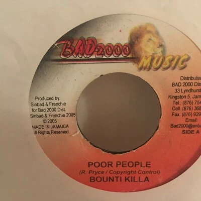FIRE   HOUSE CREW / BOUNTI KILLA   7" 45, WORLD JAM RIDDIM / POOR PEOPLE - Image 1 of 2