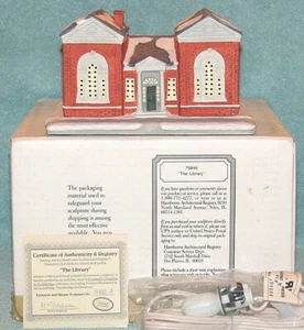 Hawthorne 79846 - "The Library" - Rockwells Christmas in Stockbridge 1993 w/ COA - Picture 1 of 11