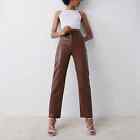 Wilfred Aritzia Cognac Brown Faux Leather Melina Pants - 0 $148 XS