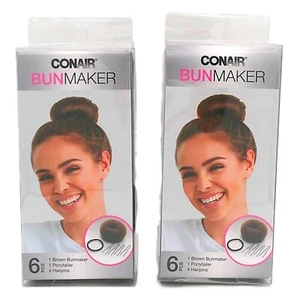 2 PACK - Conair Hair Bunmaker "Make The Perfect Bun" 6 Piece Kit [New!] - Picture 1 of 2
