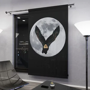 Adlervögel Vollmond Tiere Rettung schwarz viral Zuhause Fenstervorhänge (1 Stück) - Bild 1 von 5