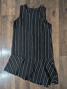 Who What Wear Black & White Vertical Striped Asymetrical Sheath Dress Size Large - Picture 1 of 14
