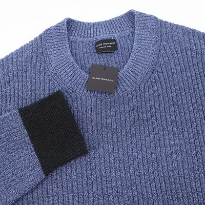 Club Monaco Blue Italian Yarn Crew Neck Feel Good Sweater Mens XL - Fits Slim - Image 1 of 4