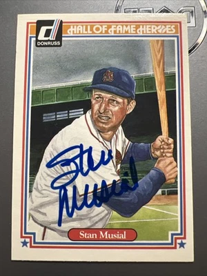 1983 Donruss #132 Stan The Man Musial HOF On Card Auto JSA COA St Louis Cardinal - Image 1 of 3