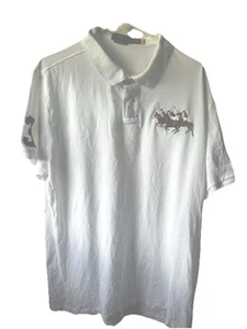 Polo Ralph Lauren Men’s Three Pony Polo Shirt Buttons White Size XXL Custom Slim - Picture 1 of 6