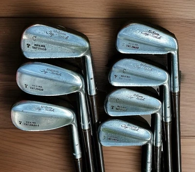 1940’s Wilson Top Notch Irons 2-8, Pyratone Shafts, Original Grips - Image 1 of 4