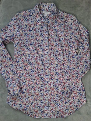 Camisa Charter Club Abotonada Floral Multicolor Larga Slv Elástica Preppy Talla 4 Foto 1 de 4