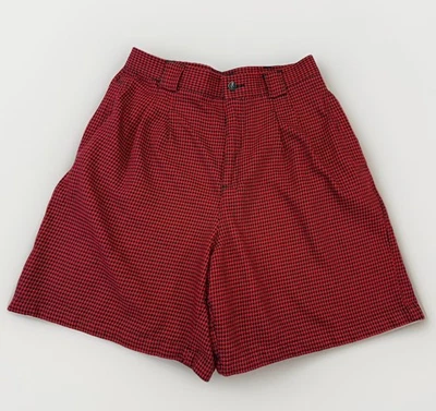 Vintage Lizsport Wool Blend Houndstooth Shorts Women's Size 12 Red Black - Изображение 1 из 4