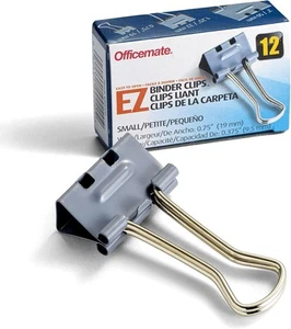 Officemate EZ Binder Clip, Taglia Piccola, 12/Scatola, Grigio Piccolo, Pantone Cool - Foto 1 di 7