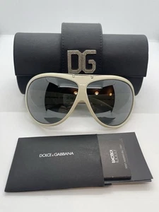 DOLCE & GABBANA occhiali Bianchi Lente Scura sole DG sunglasses M.in Italy CE - Imagen 1 de 9