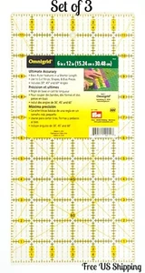 Omnigrid 6" x 12" Rectangle Quilting & Sewing Ruler Set of 3 - Picture 1 of 3