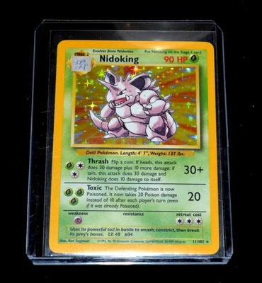 1999 AUTH. POKEMON TCG NIDOKING 90hp TRUE HOLO 11/102  WOTC NM - Image 1 of 4