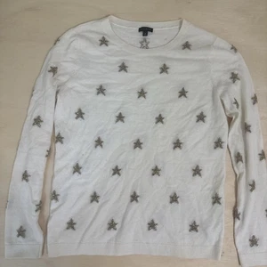 Talbots weiß & gold Sterne Rundhalsausschnitt Pullover Größe Medium (M) - Bild 1 von 9