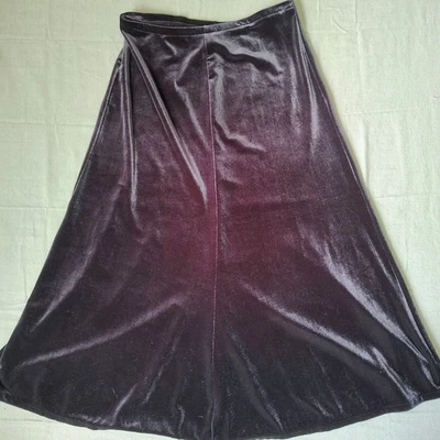 Maxi Falda Terciopelo New York & Company Marrón Chocolate Talla S Línea A Acampanada Gótica Foto 1 de 4