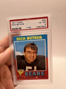 1971 Topps Football Karte #25 Dick Butkus Chicago Bears (HOF) PSA 4 Sehr guter Zustand - Bild 1 von 16