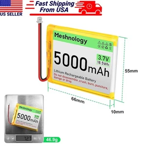 3.7V 5000mAh LiPo Battery 1S JST 1.25 Plug for Arduino ESP32 Development Board - Picture 1 of 9