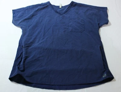 Blusa Médica WonderWink Aero Para Mujer Cuello en V Manga Dolman Cremallera Bolsillo AP2 Azul Grande Foto 1 de 4