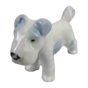 VTG Porcelain Terrier Dog White & Blue Missing Collar Made In Japan - Picture 1 of 15