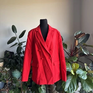 Witchery Blazer Size 16 $299 Doubled Breasted Red Classic Sophisticated Luxury - Picture 1 of 7