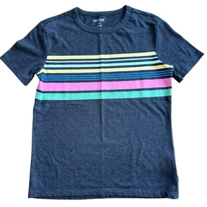 Cat & Jack Boys Short Sleeve Tee Shirt Size Medium (8) Gray With Stripes - Picture 1 of 4