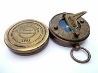 Antique Brass Compass Vintage Dollond London Messing Kompass Mit Ledertasche
