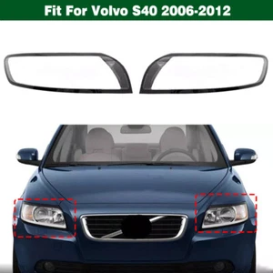 Pair Headlight Cover Lens Lampshade Shell Sealant Glue For Volvo S40 2006-2012 - Foto 1 di 14
