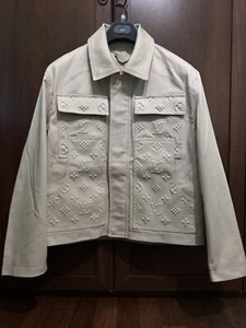 Louis Vuitton Denim Jacket SS24 Collection White Monogram New W Box Size M - Picture 1 of 14