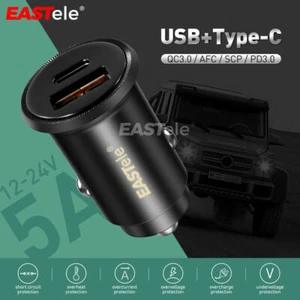 Fast Charging Car Charger USB Type-C PD3.0 QC3.0 For Apple Samsung Google HUAWEI - Picture 1 of 11
