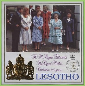 Lesotho 2000 Queen Mother 100th Birthday miniature sheet MNH