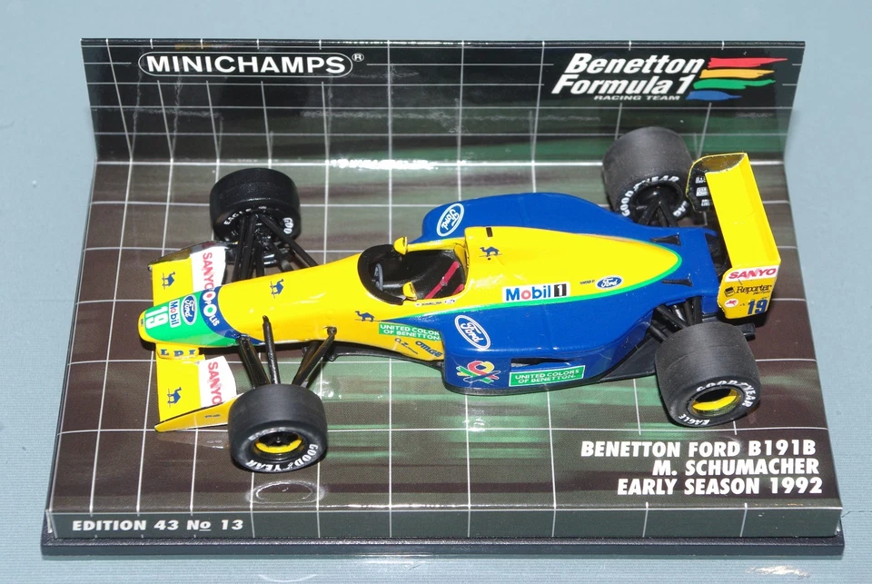Minichamps F1 1/43 BENETTON FORD B191B MICHAEL SCHUMACHER EARLY SEASON 1992 - Image 1 of 1