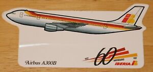 1987 Iberia (Spain) 60th Anniversary Airbus A300 Airline Sticker
