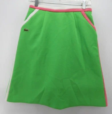 VINTAGE Lacoste Skirt Women 14 Green Haymaker A-Line Tennis 70s Crocodile * - Image 1 of 4